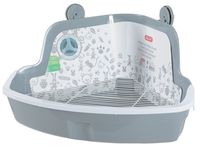 Szara toaleta narożna Zolux - kuweta dla większych gryzoni 41 x 31 x 20cm