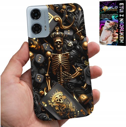 ETUI DO MOTOROLA MOTO G85 5G - KRÓL POKER KOŚCI AS WZORY DLA MEN +SZKŁO na Arena.pl