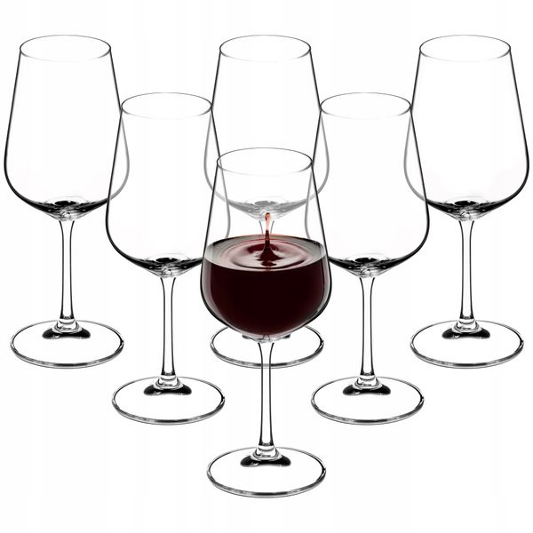 KIELISZKI DO WINA CZERWONEGO KOMPLET 6 SZT 450ML zdjęcie 1