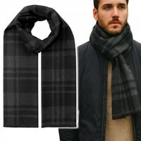 Ciepły SZALIK MĘSKI Z WEŁNĄ DWUSTRONNY szal zimowy KLASYCZNY MODNY