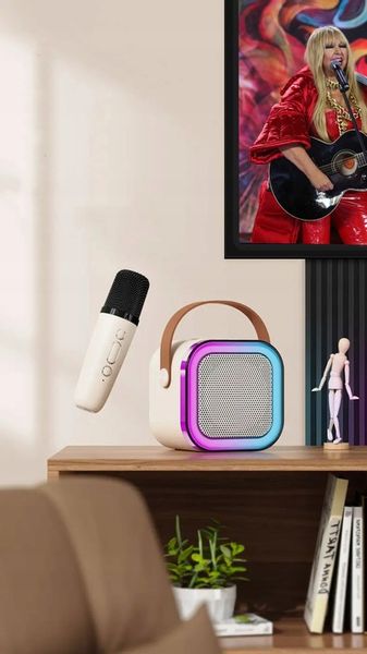 GŁOŚNIK BLUETOOTH PRZENOŚNY KARAOKE RGB 2 MIKROFONY USB SD MINI JACK zdjęcie 9
