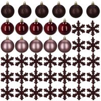 Bombki choinkowe 40 szt. zestaw dekoracji świątecznych, nietłukące, fioletowe