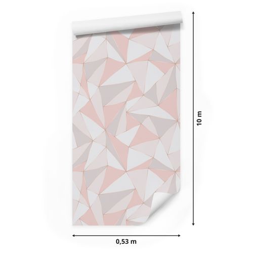 Tapeta Wzory GEOMETRYCZNE Różowa Abstrakcja w 3D na Arena.pl