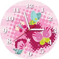 30X30CM ZEGAR SZCZĘŚLIWE MOTYLE OBRAZ DRUK DZIECIĘCY POKÓJ KOLORY