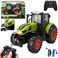 TRAKTOR ZDALNIE STEROWANY DUŻY CIĄGNIK RC MASZYNA ROLNICZA PILOT PREZENT