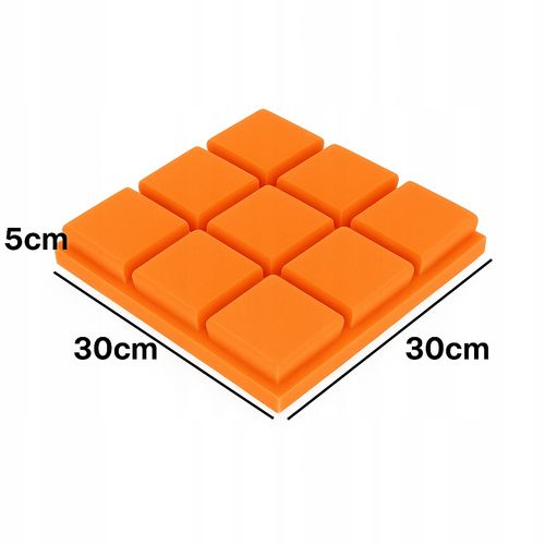 Panele akustyczne BUFFO 30×30 cm| grafit pomarańcz| ZESTAW | – 4 szt na Arena.pl