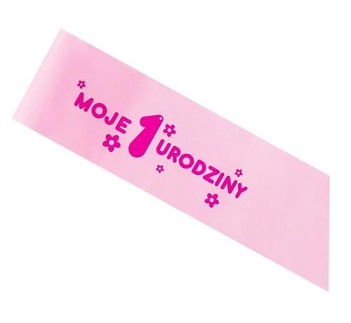 Szarfa Moje 1 urodziny różowa na Arena.pl
