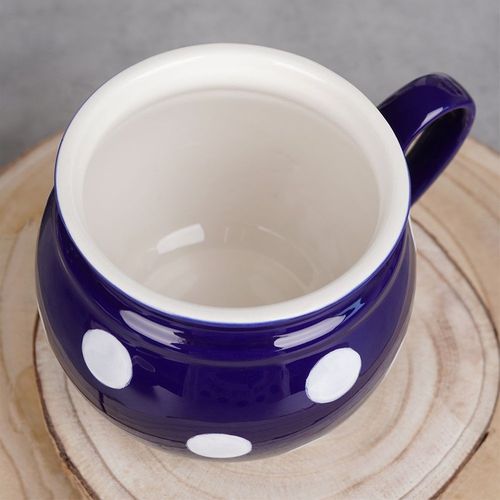 Kubek ceramiczny niebieski w grochy 850 ml na Arena.pl