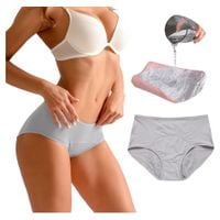 MAJTKI MENSTRUACYJNE SZARE XXL WYSOKI STAN FIGI DAMSKIE NIEPRZECIEKAJĄCE