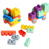 Klocki gumowe miękkie sensoryczne konstrukcyjne duże zestaw XXL 120 SZT