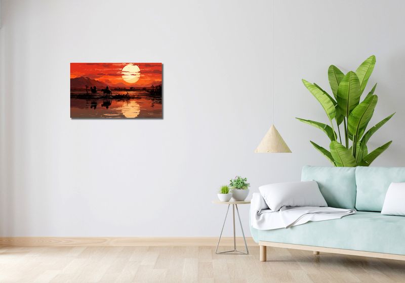 Obraz 70x40cm Zachód Słońca na Prerii zdjęcie 2