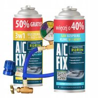 A/C Fix 3w1 Uszczelniacz 50% +Gaz R134a 40% +MANOMETR 1994-2016 XXL