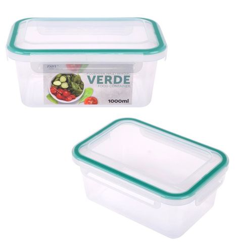 Pojemnik do żywności 1000 ml 1,0 l VERDE szczelny z uszczelką 4 klipsy na Arena.pl