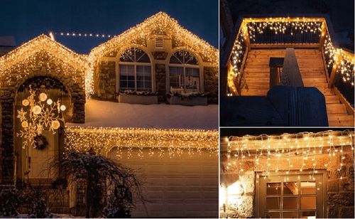 SOPLE 500 LED LAMPKI ZEWNĘTRZNE IP44 STAŁE + FLASH KURTYNA ŚWIETLNA GRUBE na Arena.pl
