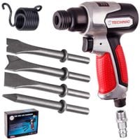 młotek pneumatyczny udarowy 135mm + 4x groty dłuta przecinaki okrągłe mocow