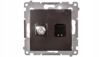 GNIAZDO ANTENOWE TYPU F + RJ45 kat.11 SIMON 54 DASFRJ45.01/48 ANTRACYT