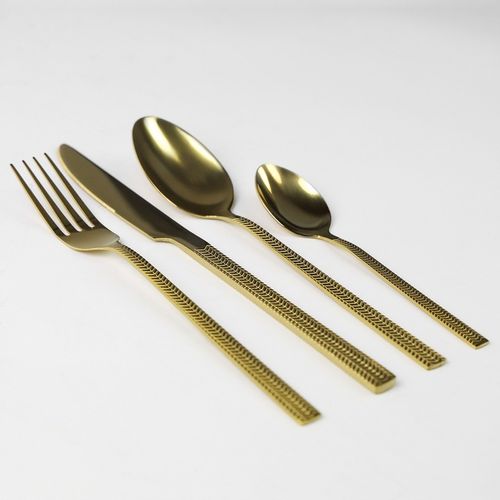 Komplet sztućców sztućce JAGNA 48-elementowy złoty POŁYSK DLA 12 OSÓB ZŁOTE na Arena.pl