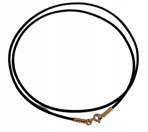 RZEMYK CZARNY ZAPIĘCIA SREBRO 925 POZŁACANE 45 CM na Arena.pl