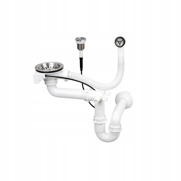 SYFON AUTOMATYCZNY JEDNOKOMOROWY CHROMOWANY PUSH zdjęcie 1