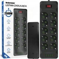 LISTWA ZASILAJĄCA PRZEDŁUŻACZ 2500W Z QC3.0 6x USB USB-C