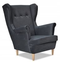 fotel uszak ari skandynawski family meble welur grafitowy monolit