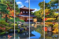 120CM 80 OBRAZ 4 ELEM KOLOROWY OGRÓD ŚCIENNY