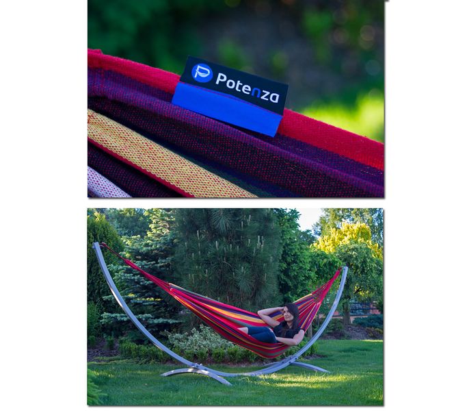 POTENZA Stelaż GRANDE PREMIUM + Hamak ROMA XL Ecru Kokon zdjęcie 11