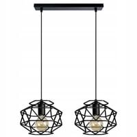 2X Lampa wisząca sufitowa żyrandol LED loft E27 czarna nowoczesna oprawa CA