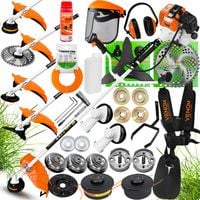 POTĘŻNA KOSA SPALINOWA PODKASZARKA SILNIK 3xGŁOWICA 2xTARCZA 2x