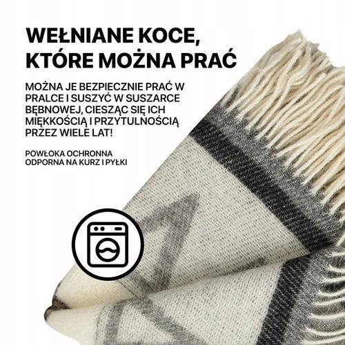 KOC Swiateczny WEŁNIANY cieply 100% wełna nowozelandzka 140x200 na Arena.pl