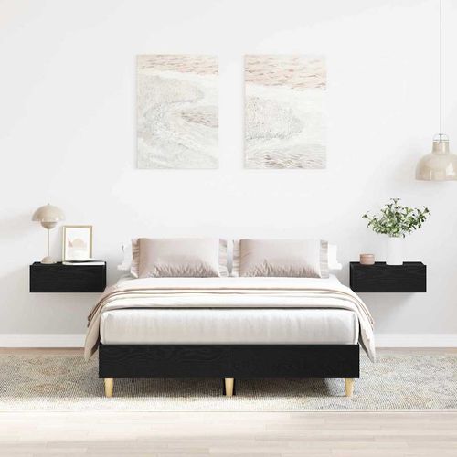 Łóżko 140x190 cm Czarny Dąb z drewna inżynieryjnego na Arena.pl