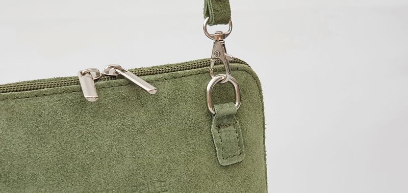 VERA PELLE torebka damska zamszowa listonoszka z paskiem V452 pomarańczowa zdjęcie 9