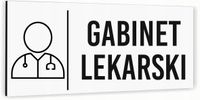 Tabliczka informacyjna GABINET LEKARSKI Aluminium BIAŁA NADRUK UV