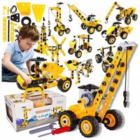 Klocki Konstrukcyjne Zestaw kreatywny XXL POJAZDY DO SKRĘCANIA 112 el 10w1