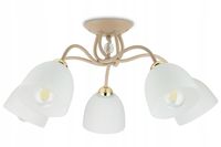 Lampa Sufitowa Tina Beżowa ze złotymi dodatkami 5xE27 Taupe Nowoczesna