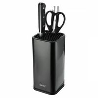 Blok Stojak na noże uniwersalny czarny prostokątny