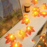 Girlanda świetlna lampki LED liście klonu 3 m dekoracje jesienne Halloween
