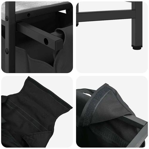 Kosz na pranie 3 przegrody z półkami, szary dąb sonoma na Arena.pl