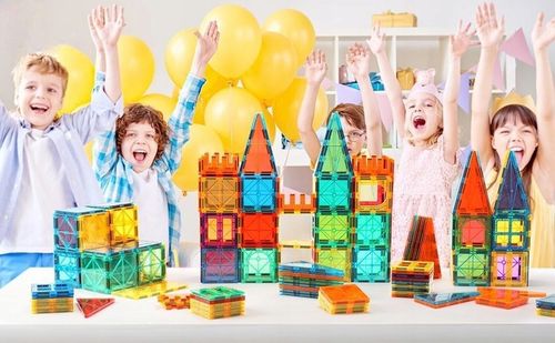 100 X KLOCKI MAGNETYCZNE DUŻE 3D MAGNETIC TILES KONSTRUKCYJNE ZESTAW DZIECI na Arena.pl