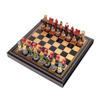 Italfama Szachy Ogień-Woda 35cm Eko-Skóra+Warcaby+Backgammon Król 8cm