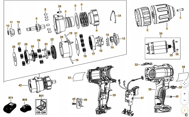 DEWALT N390475 SILNIK DO DCD710 zdjęcie 2