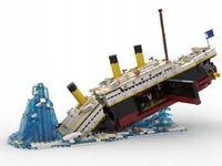 KLOCKI TITANIC STATEK TYTANIK WYCIECZKOWIEC LED 1883szt ZESTAW FIGURKA 2w1
