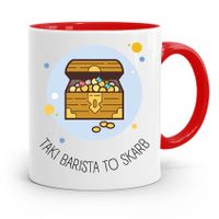 Dla Baristy Baristki Kawiarki Kubek Czerwony Z Nadrukiem Ze Zdjęciem