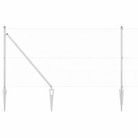 Ogrodzenie z słupkami Srebrny 1 x 100 m Stal