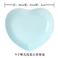 Talerze W Kształcie SERCA - Romantyczna Zastawa Stołowa Niebieski Duży