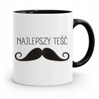 Kubek Czarny Dla Teścia Taty Najlepszy Teść Z Nadrukiem Ze Zdjęciem