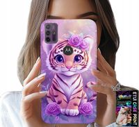 ETUI DO MOTOROLA MOTO G10 / G30 - SŁODKI TYGRYSEK NA RÓŻOWYM TLE + SZKŁO