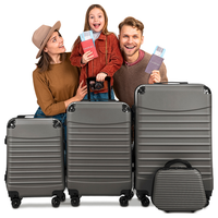 Zestaw walizek duża średnia kabinowa mała na kółkach 4w1 CONSEÉ grafitowy