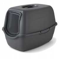 Duża zamykana kuweta dla kota 56 cm Pet Nova, filtr węglowy, klapka, szara