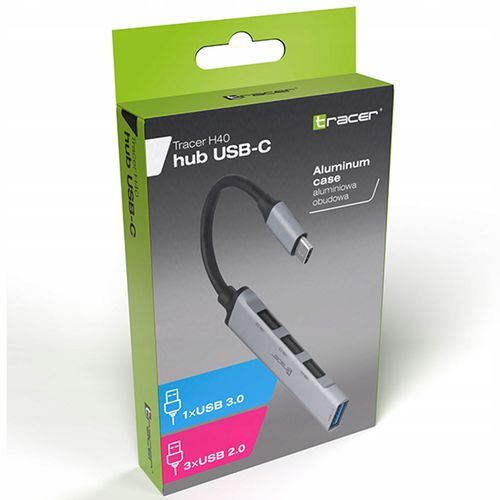HUB USB 3.0 Tracer H40, 4 ports, USB-C na Arena.pl